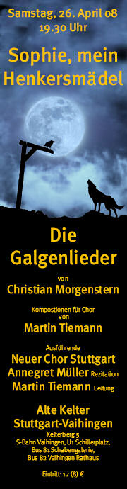 Flyer Galgenlieder – Sophie, das Mondschaf und der Rabe Ralf