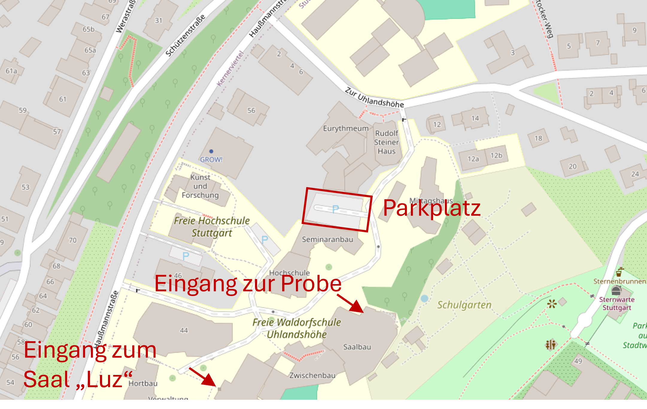 Zugang zum Saal Luz